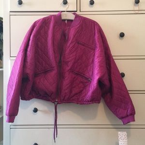 NWT Free People Magenta Bomber Jacket